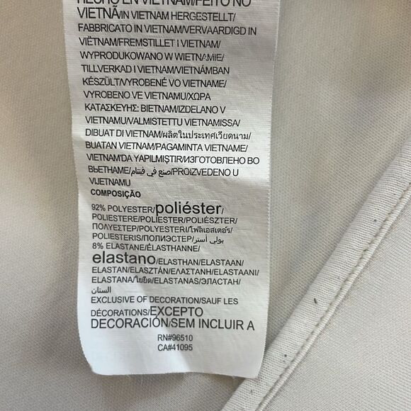 Under Armour Cream Crop Scuba Neck Hoodie Gold Stripe Accents Women’s Sz L - Picture 7 of 7